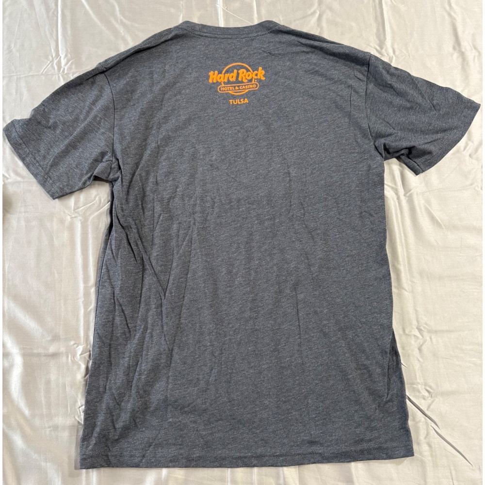RunGoodGear Hard Rock Casino Tulsa Spade Graphic T-Shirt Mens Medium Grey Orange - Picture 5 of 5
